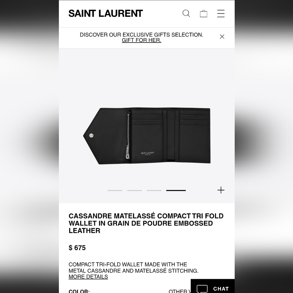 **SOLD** Authentic Pre-owned Yves Saint Laurent Grain De Poudre Compact Wallet - Picture 15 of 16